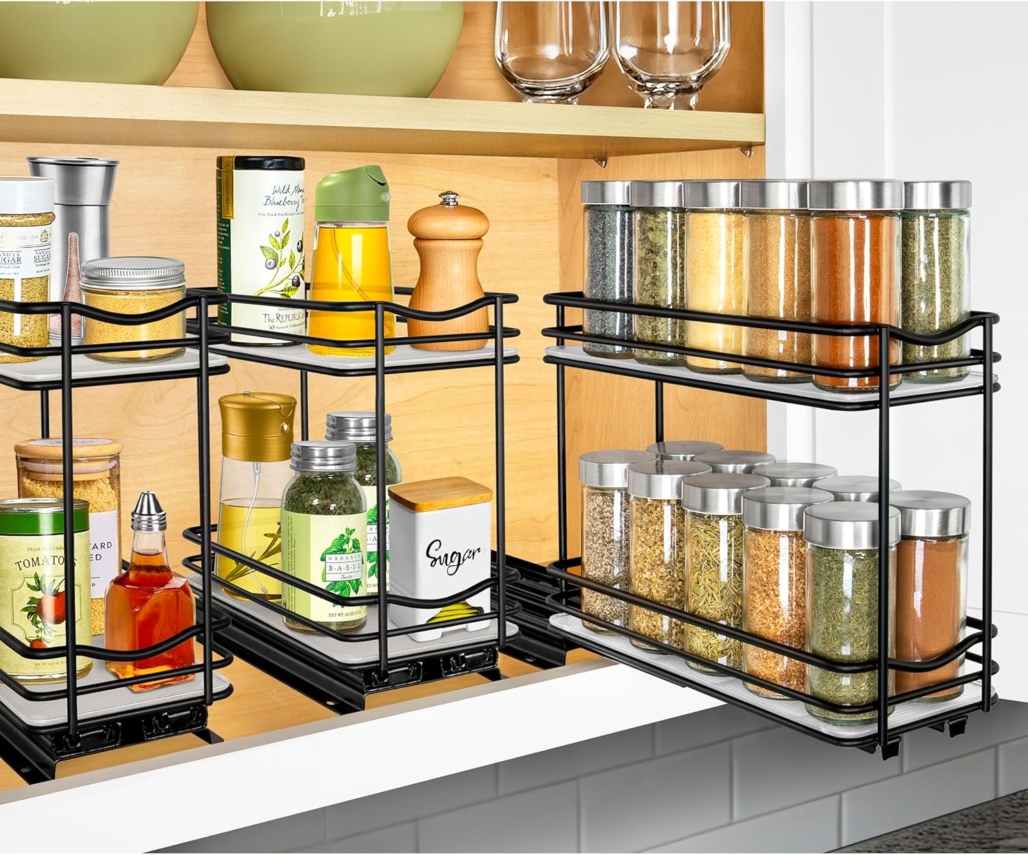 Pull-Out Spice Rack for Kitchen Cabinets