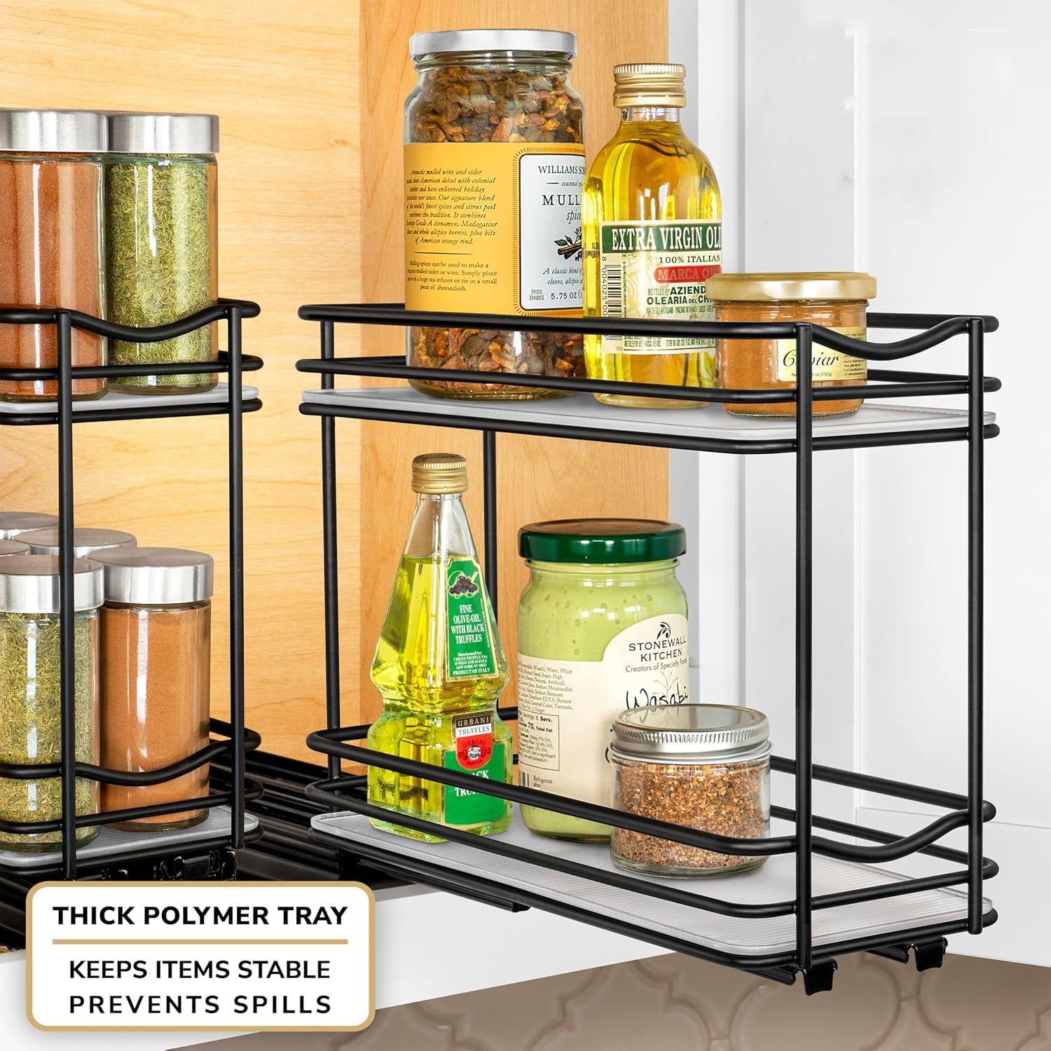 Pull-Out Spice Rack for Kitchen Cabinets